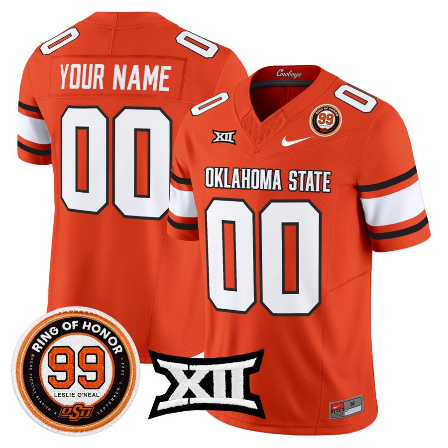 Oklahoma State Cowboys 2026 Vapor Limited Custom Jersey Orange - Leslie O'neal Patch - All Stitched