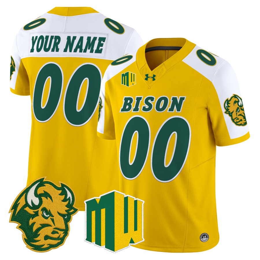 North Dakota State Bison 2026 Vapor Limited Custom Jersey Gold Alternate - All Stitched