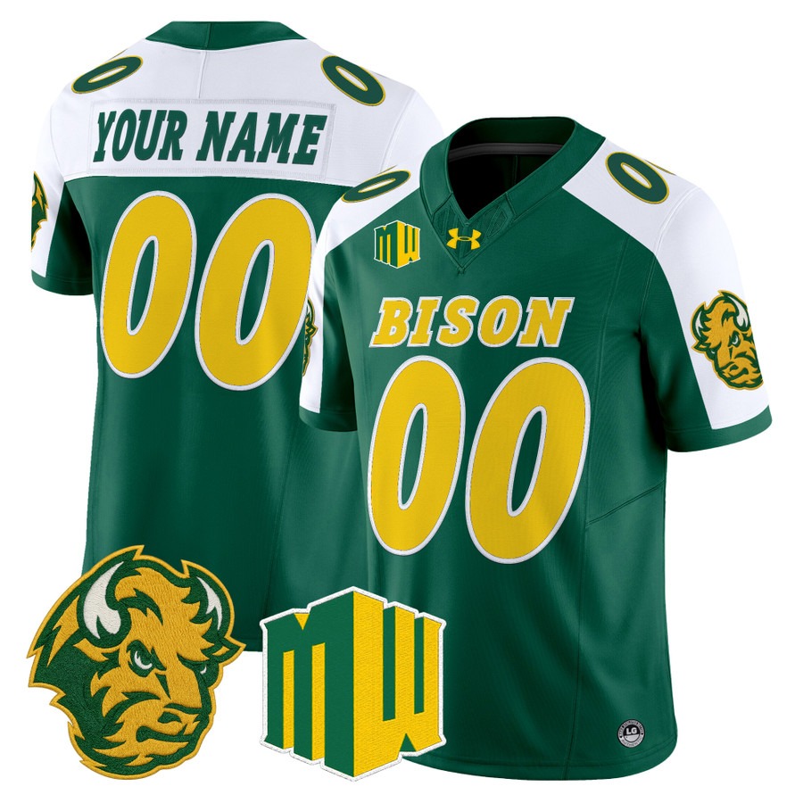 North Dakota State Bison 2026 Vapor Limited Custom Jersey Green Alternate - All Stitched