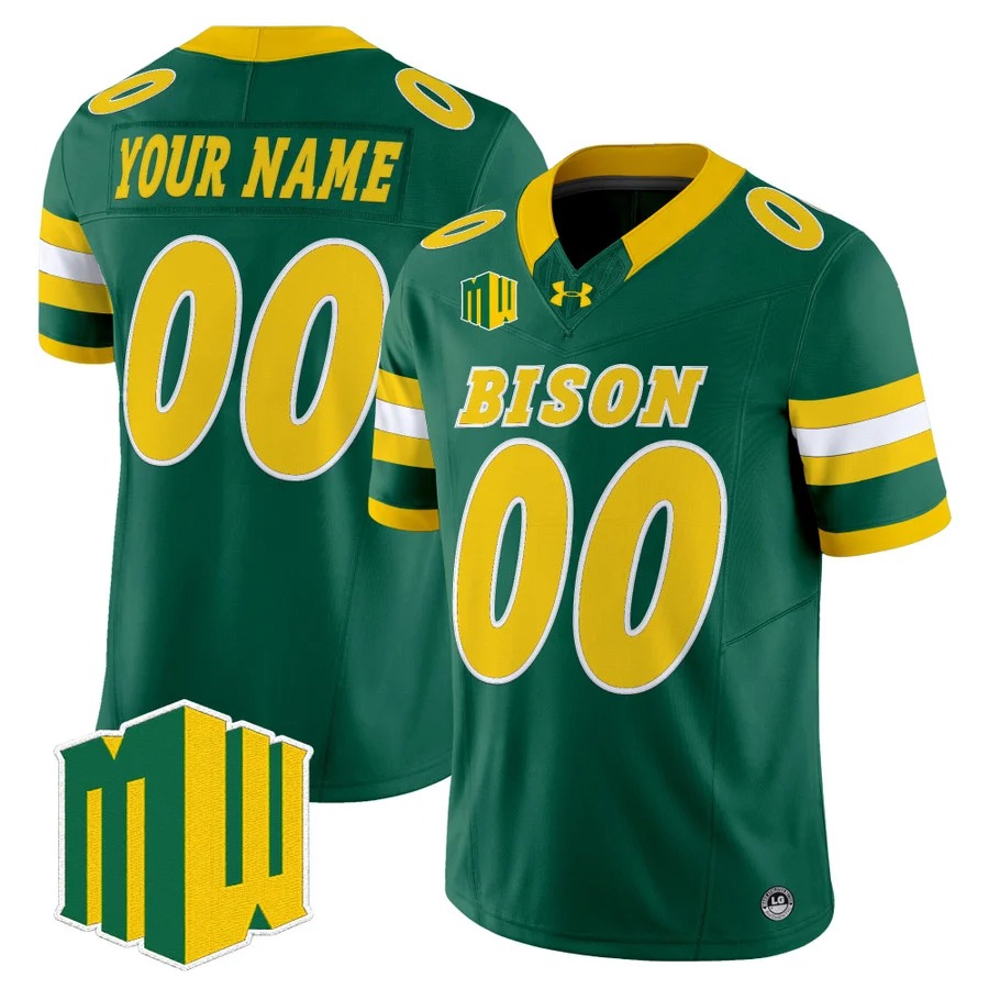 North Dakota State Bison 2026 Vapor Limited Custom Jersey Green - All Stitched
