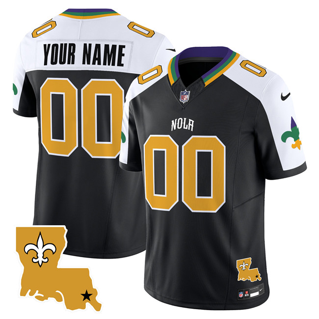 Men Women Youth New Orleans Saints Custom Black Alternate 2024 F.U.S.E. Vapor Limited Football Stitched Jersey