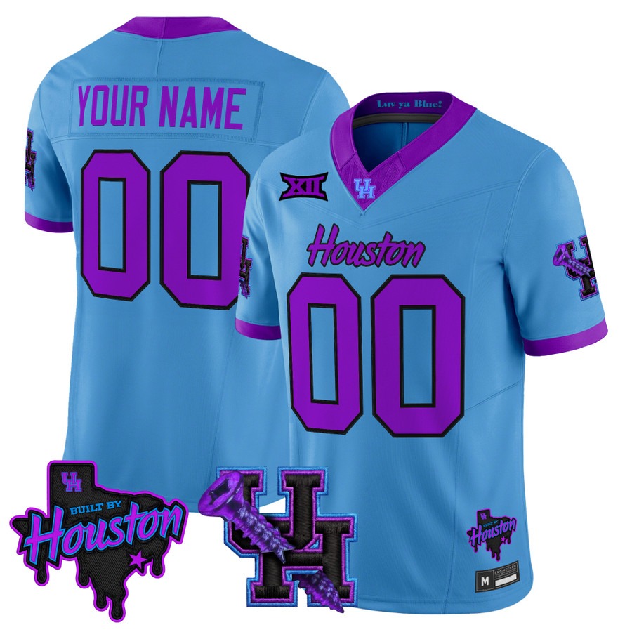 Houston Cougars DJ Screw Vapor Limited Custom Jersey Light Blue - All Stitched