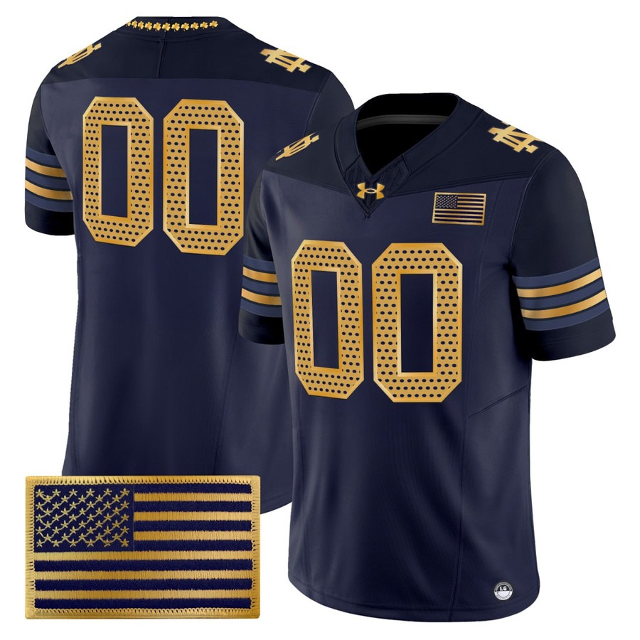 Notre Dame Fighting Custom Jersey Navy NO NAME - All Stitched