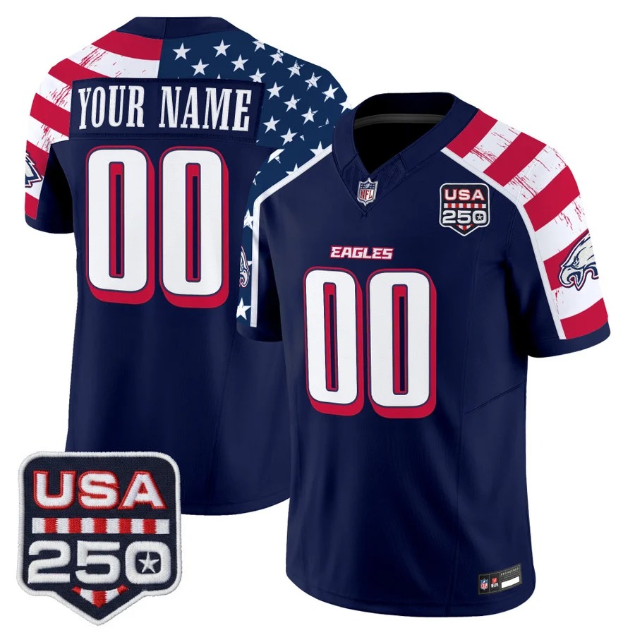 Philadelphia Eagles America 250 Edition Vapor Limited Custom Jersey V2 - Stitched