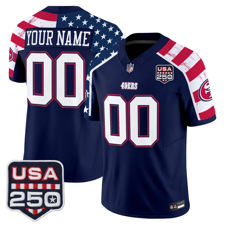 San Francisco 49ers America 250 Edition Vapor Limited Custom Jersey V2 - Stitched