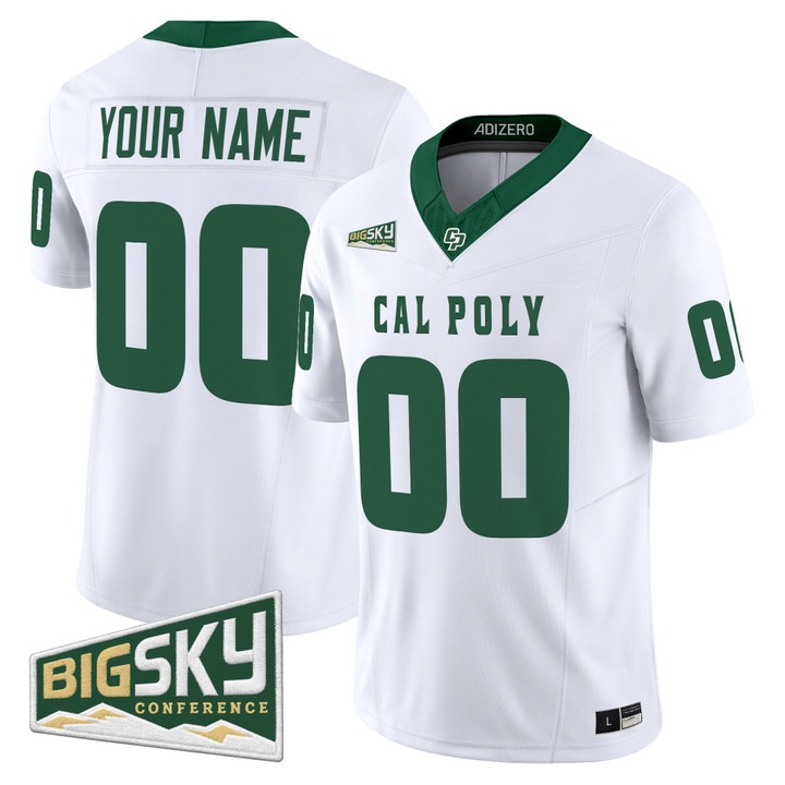 Cal Poly Mustangs 2026 Vapor Limited Custom Jersey White - All Stitched