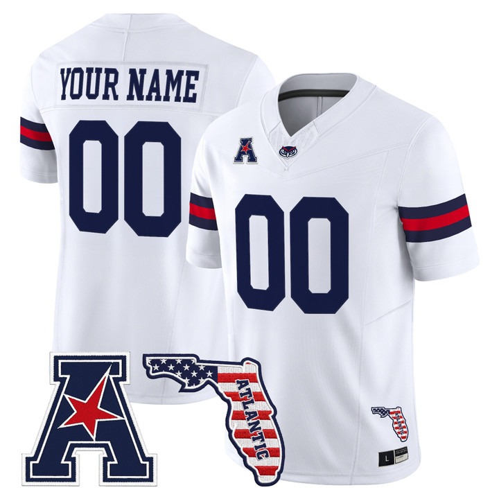 Florida Atlantic Owls Vapor Limited Custom Jersey White - Florida Patch - All Stitched
