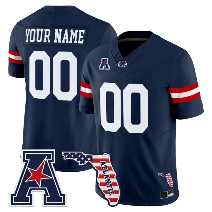 Florida Atlantic Owls Vapor Limited Custom Jersey Navy - Florida Patch - All Stitched