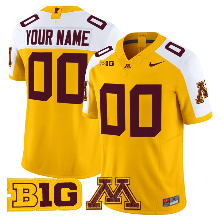 Minnesota Golden Gophers 2026 Vapor Limited Custom Jersey Gold Alternate - All Stitched
