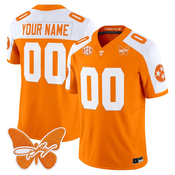 Tennessee Volunteers Dolly Parton Patch Vapor Limited Custom Jersey Orange Alternate - All Stitched