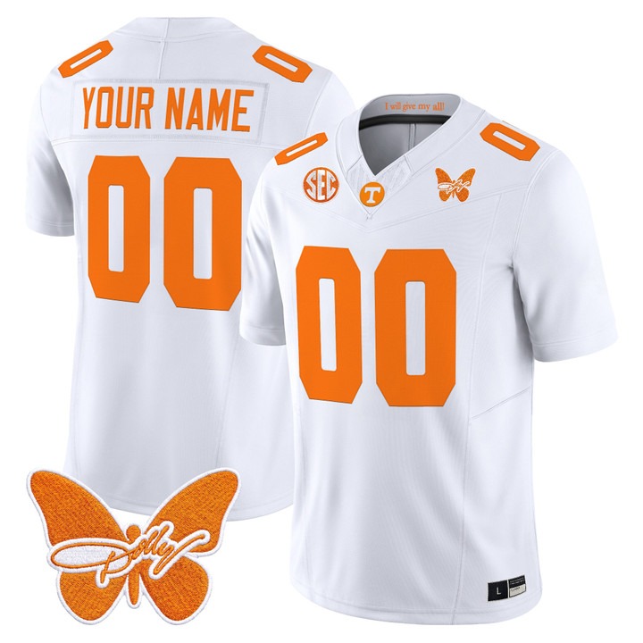 Tennessee Volunteers Dolly Parton Patch Vapor Limited Custom Jersey White - All Stitched