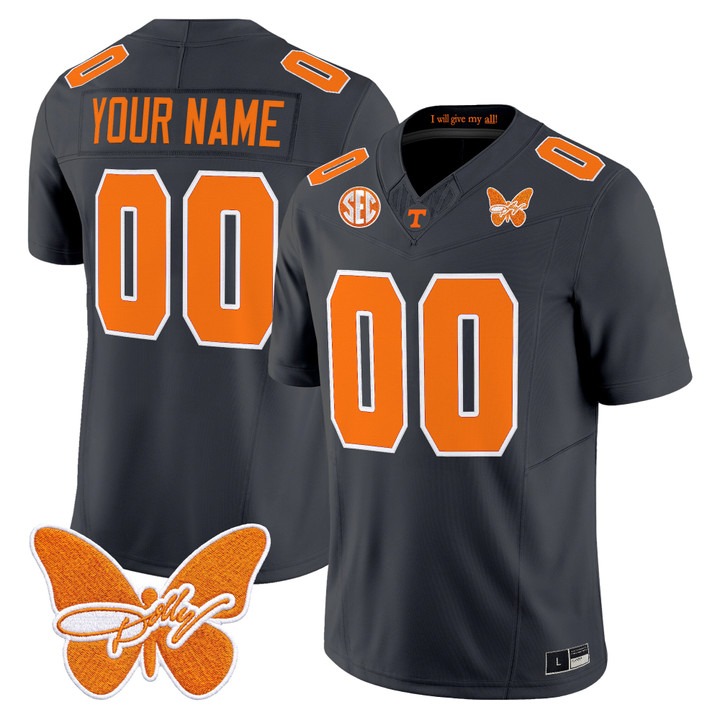 Tennessee Volunteers Dolly Parton Patch Vapor Limited Custom Jersey Smokey Grey - All Stitched