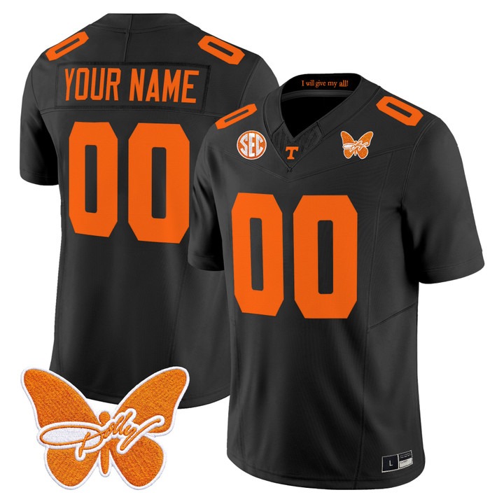 Tennessee Volunteers Dolly Parton Patch Vapor Limited Custom Jersey Black - All Stitched