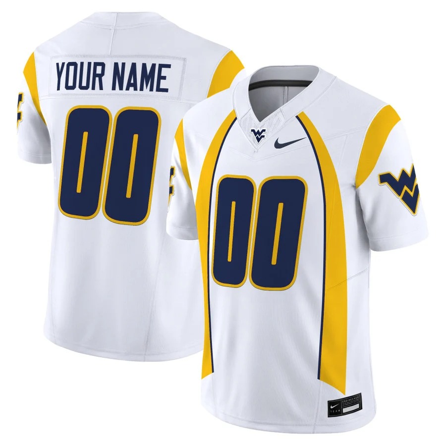 West Virginia Mountaineers Throwback Vapor Limited Custom Jersey White - All Stitched