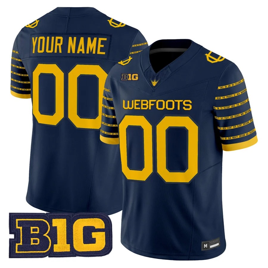 Oregon Ducks 1916 Throwback Vapor Limited Custom Jersey Navy - All Stitched