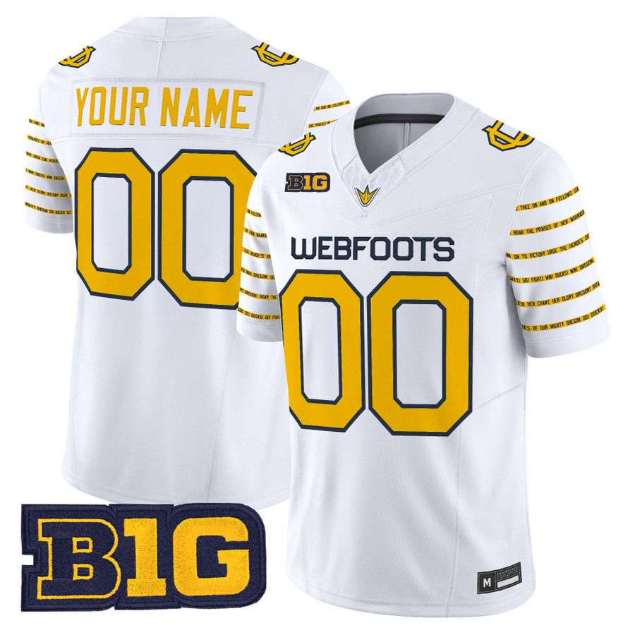 Oregon Ducks 1916 Throwback Vapor Limited Custom Jersey White - All Stitched