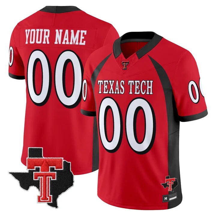 Texas Tech Red Raiders Throwback Vapor Limited Custom Jersey Red - Texas Patch - All Stitched