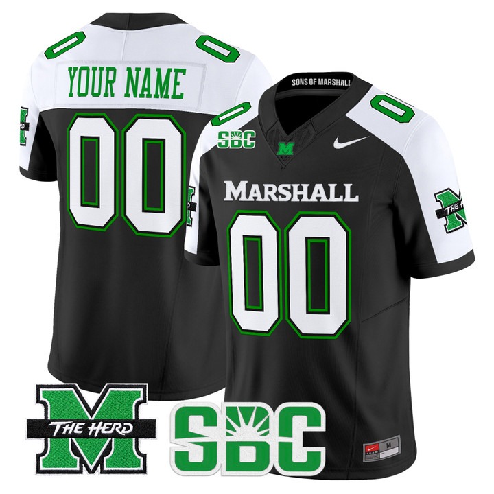 Marshall Thundering Herd 2026 Vapor Limited Custom Jersey Black Alternate - All stitched