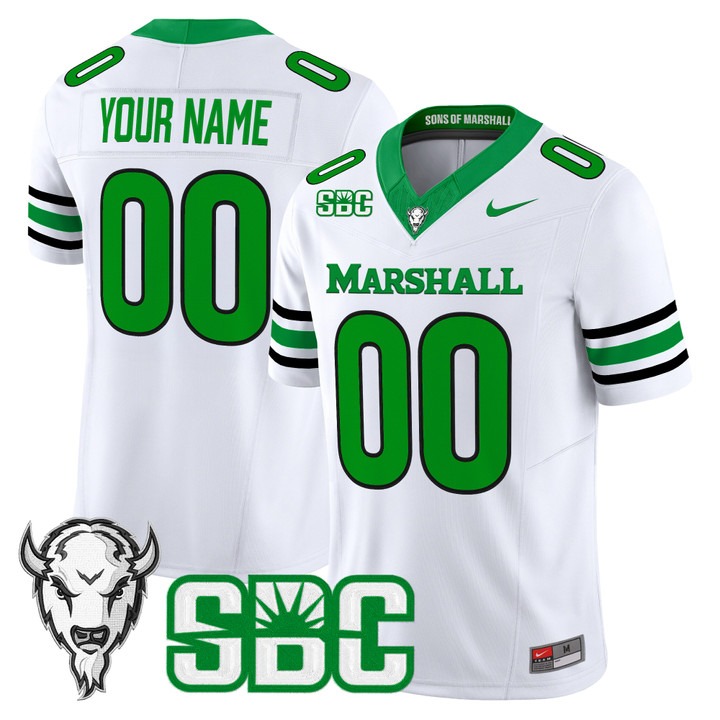 Marshall Thundering Herd 2026 Vapor Limited Custom Jersey White - All stitched