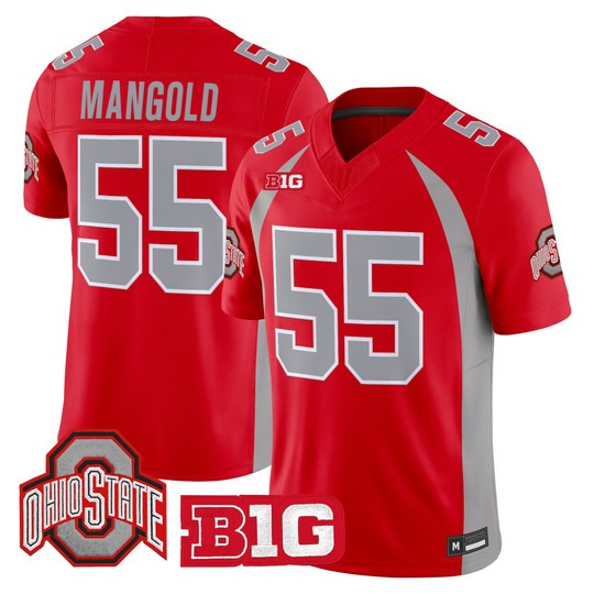 Ohio State Buckeyes #55 Nick Mangold 1990 Throwback Vapor Limited Jersey Red - All Stitched