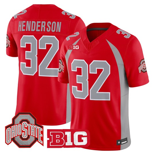 Ohio State Buckeyes #32 Treveyon Henderson 1990 Throwback Vapor Limited Jersey Red - All Stitched