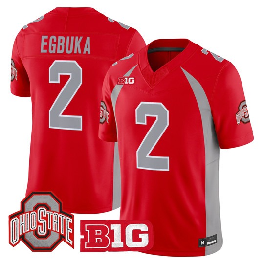 Ohio State Buckeyes #2 Emeka Egbuka 1990 Throwback Vapor Limited Jersey Red - All Stitched