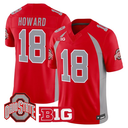 Ohio State Buckeyes #18 Will Howard 1990 Throwback Vapor Limited Jersey Red - All Stitched