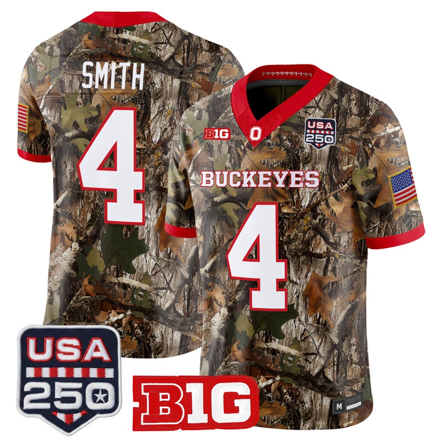 Ohio State Buckeyes #4 Jeremiah Smith 2026 Salute to Service Vapor Limited Jersey Camo - Stitched