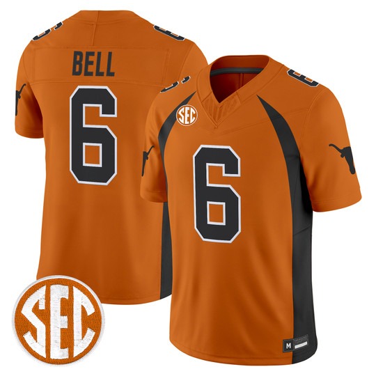 Texas Longhorns #6 Dia Bell 1990 Throwback Vapor Limited Jersey Orange - All Stitched