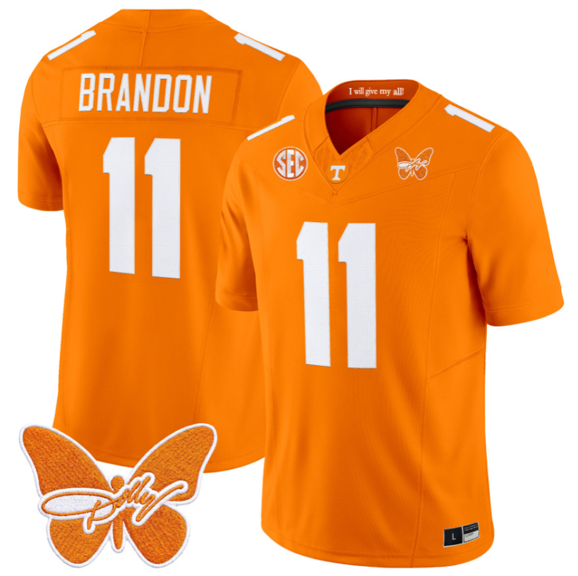 Tennessee Volunteers #11 Faizon Brandon Dolly Parton Patch Vapor Limited Jersey Orange - All Stitched