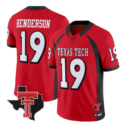 Texas Tech Red Raiders #19 Taurean Henderson Throwback Vapor Limited Jersey Red - Texas Patch - All Stitched