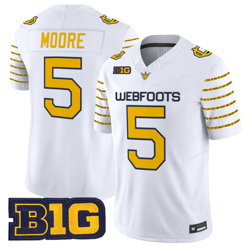 Oregon Ducks #5 Dante Moore 1916 Throwback Vapor Limited Jersey White - All Stitched