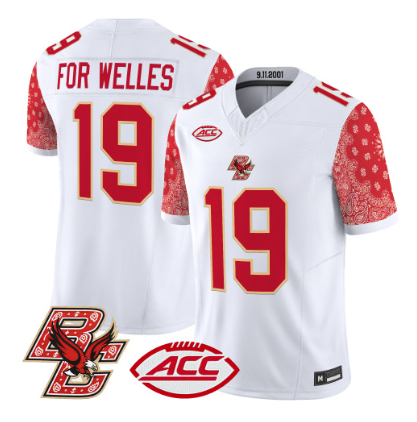 Boston College Eagles #19 Welles Crowther Red Bandanna Vapor Limited Jersey - All Stitched