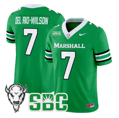 Marshall Thundering Herd #7 Carlos Del Rio-Wilson 2026 Vapor Limited Jersey Kelly Green - All stitched