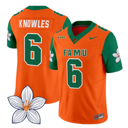 Florida A&M Rattlers #6 Isaiah Knowles Orange Blossom Classic Vapor Limited Jersey - All Stitched