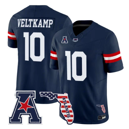 Florida Atlantic Owls #10 Caden Veltkamp Vapor Limited Jersey Navy - Florida Patch - All Stitched