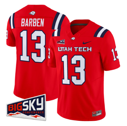 Utah Tech Trailblazers #13 Bronson Barben 2026 Vapor Limited Jersey Red - All Stitched