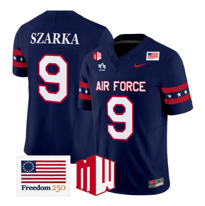 Air Force Falcons Freedom #9 Liam Szarka 250 Vapor Limited Jersey Navy - All Stitched