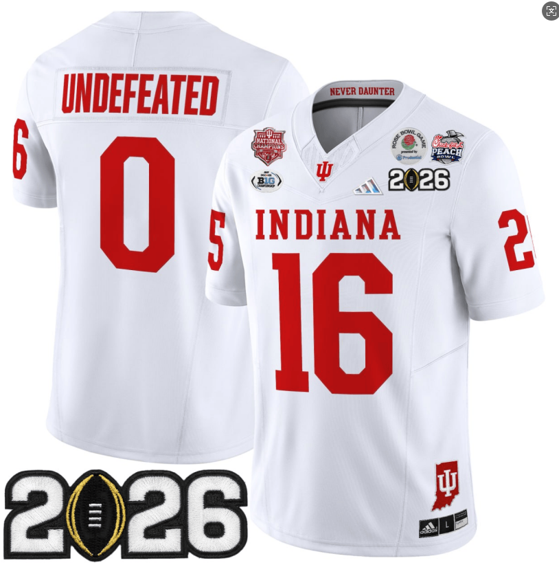 UNDEFEATED Indiana Hoosiers White Jerseys - All Stitched