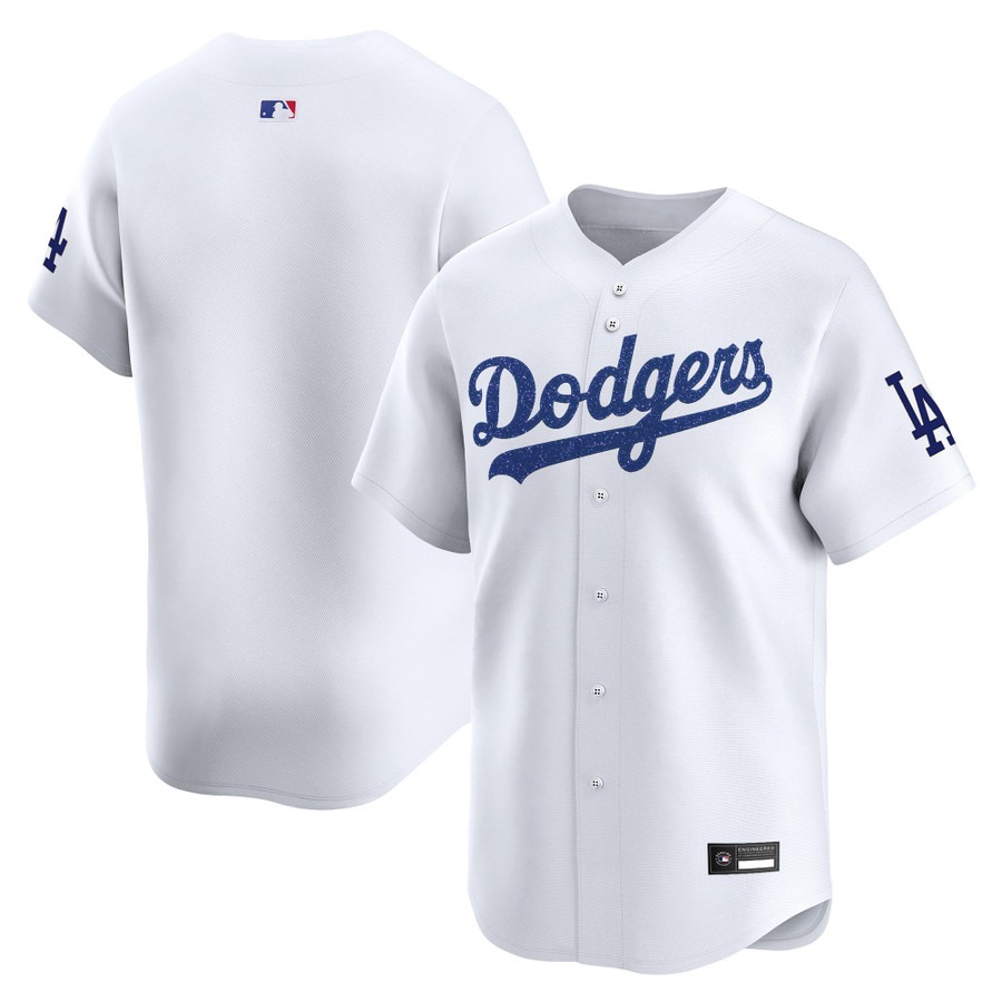Los Angeles Dodgers Blank Glitter Vapor Premier Limited Jersey White - All Stitched