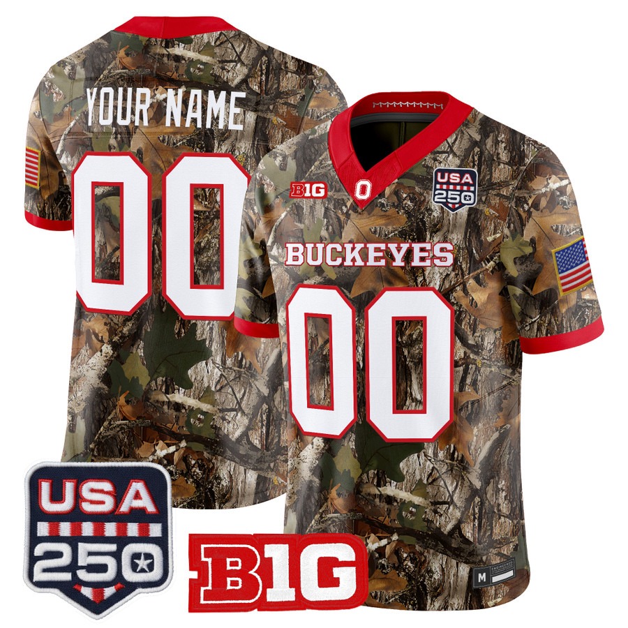 Ohio State Buckeyes 2026 Salute to Service Vapor Limited Custom Jersey Camo - Stitched