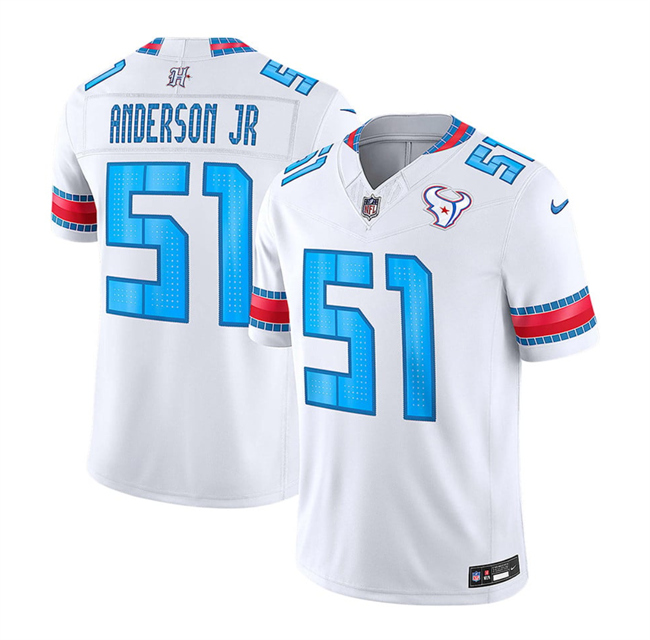 Women's Houston Texans #51 Will Anderson Jr. White 2026 F.U.S.E. 'HOUSTON_US' Rivalries Collection Limited Stitched Football Jersey(Run Small)