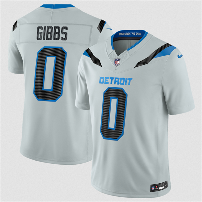 Youth Detroit Lions #0 Jahmyr Gibbs Silver 2026 F.U.S.E. Rivalries Collection Limited Stitched Football Jersey