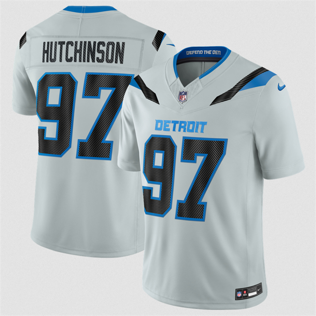 Youth Detroit Lions #97 Aidan Hutchinson Silver 2026 F.U.S.E. Rivalries Collection Limited Stitched Football Jersey