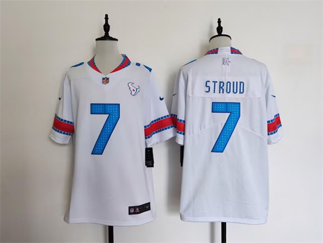 Men's Houston Texans #7 C.J. Stroud White 2026 'HOUSTON US' Rivalries Collection Limited Stitched Football Jersey