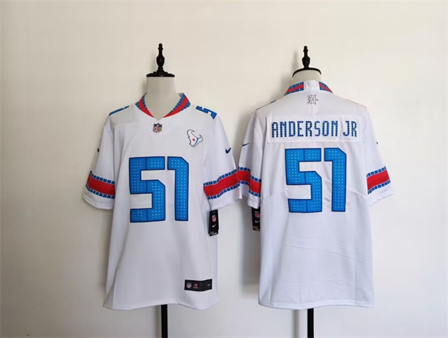 Men's Houston Texans #51 Will Anderson Jr. White 2026 'HOUSTON_US' Rivalries Collection Limited Stitched Football Jersey