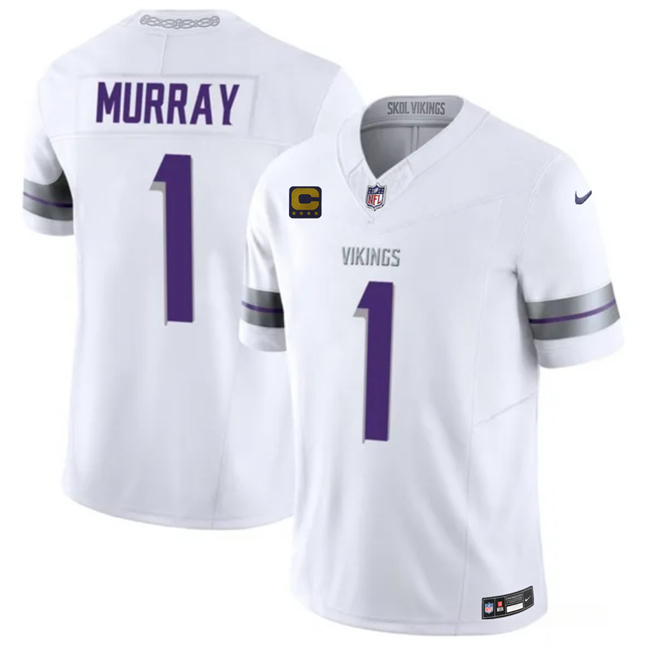 Men's Minnesota Vikings #1 Kyler Murray White 2026 F.U.S.E. 4-Star C Patch Winter Warrior Limited Stitched Jersey