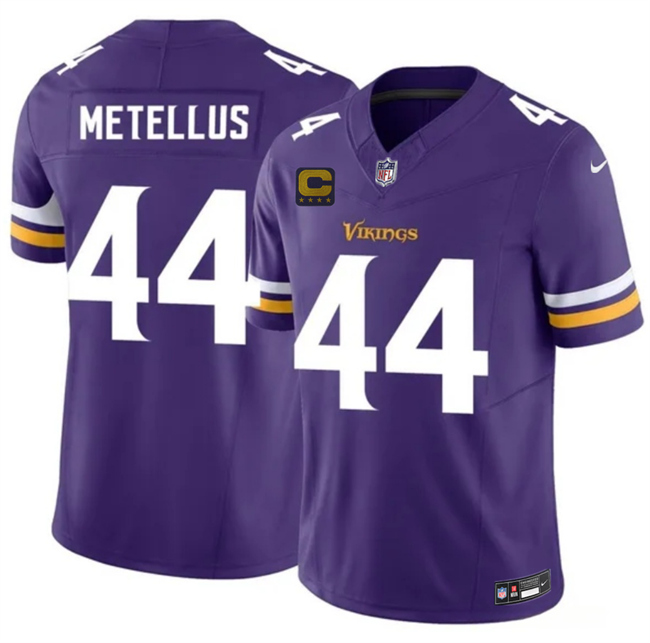 Men's Minnesota Vikings #44 Josh Metellus White 2026 F.U.S.E. 4-Star C Patch Vapor Untouchable Limited Stitched Jersey