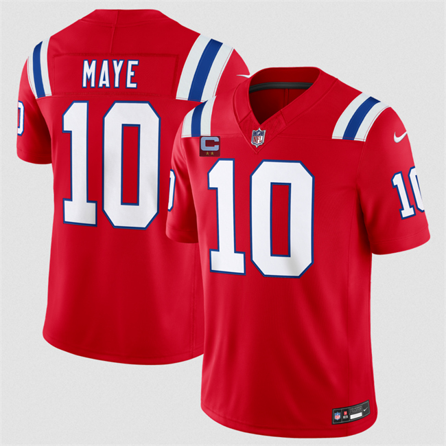 Men's New England Patriots #10 Drake Maye Red 2026 F.U.S.E.  2-Star C Pach Vapor Limited Stitched Football Jersey