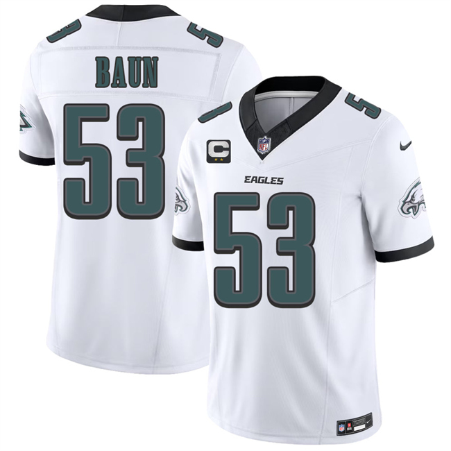 Men's Philadelphia Eagles #53 Jaelan Phillips White 2026 F.U.S.E. 2-Star C Patch Vapor Untouchable Limited Stitched Football Jersey